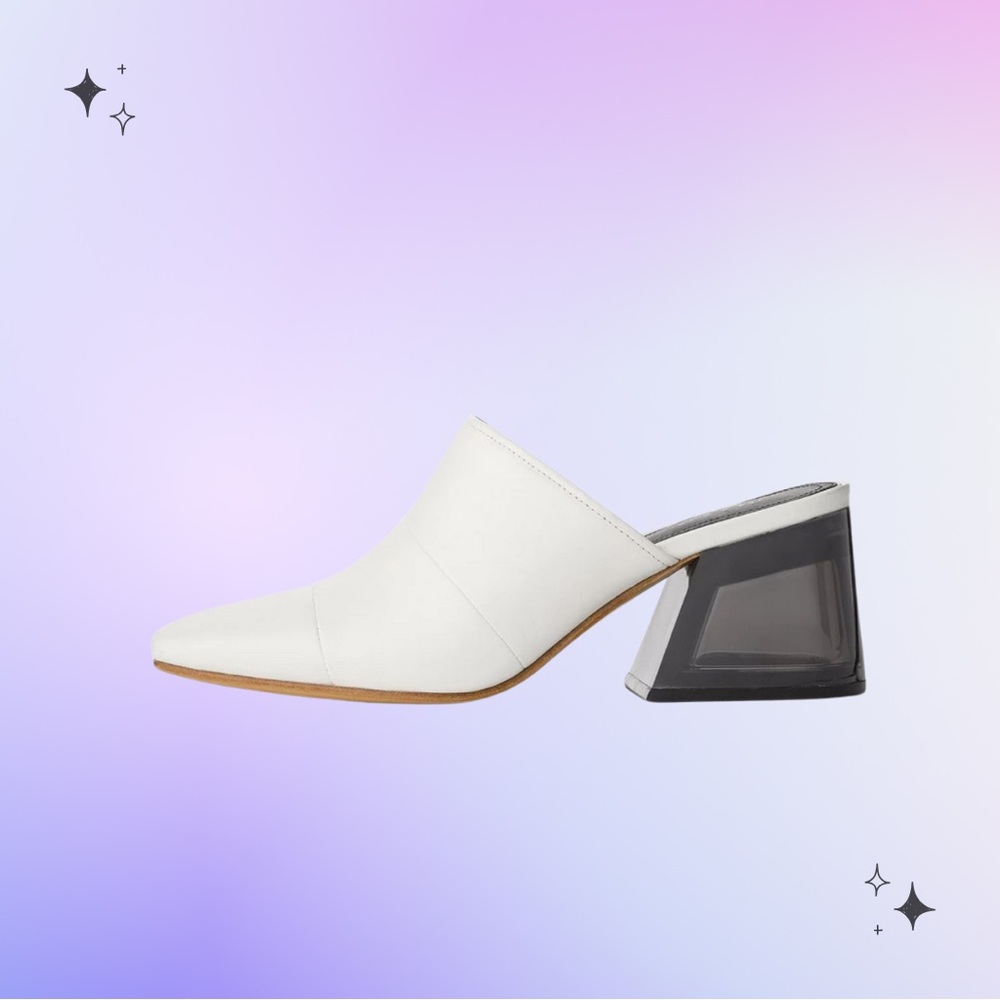 SOLD 🔴 Rag & Bone Millie White Leather Mules with Block Heel